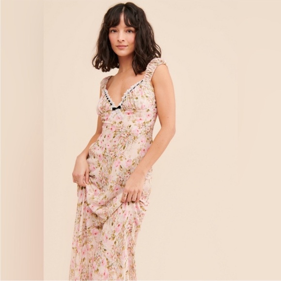 For Love and Lemons Dress Emmaline Maxi in Cream Floral - Picture 5 of 11